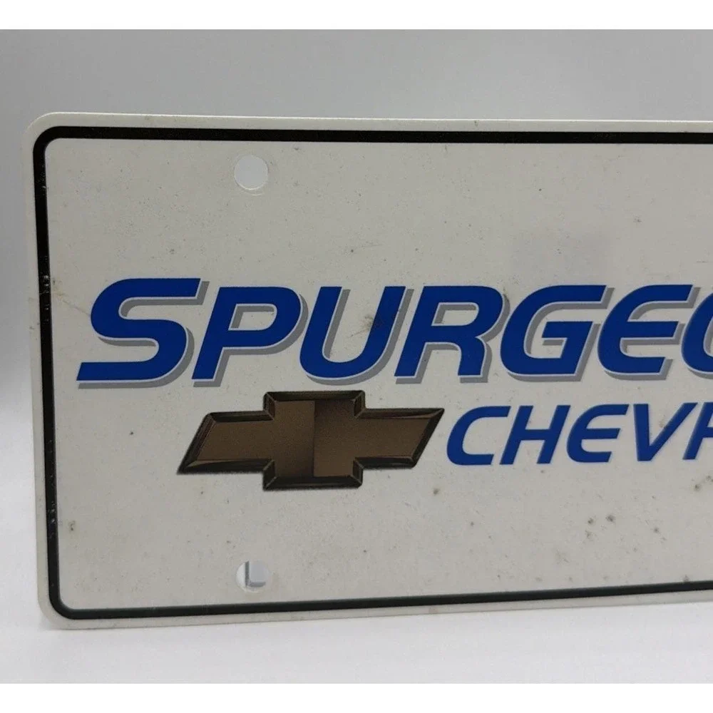 Spurgeon Chevrolet Dealership Plastic License Plate Wooster Ohio